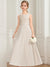 A-Line/Princess Scoop Sleeveless Lace Junior Bridesmaid Dresses