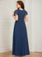 A-Line/Princess Scoop Short Sleeves Sash Junior Bridesmaid Dresses