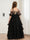A-Line/Princess Scoop Floor-Length Tiered Tulle Flower Girl Dresses