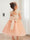 A-Line/Princess Scoop Tea-Length Tulle Flower Girl Dresses with Pearls