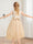 A-Line/Princess Scoop Tea-Length Lace Tulle Flower Girl Dresses with Bow