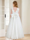 A-Line/Princess Scoop Satin Tulle Flower Girl Dresses with Flowers