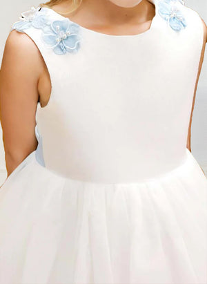 A-Line/Princess Scoop Neck Tulle Flower Girl Dresses with 3D Floral