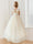 A-Line/Princess Straps V-Neck Tulle Flower Girl Dresses with Embroidery Floral