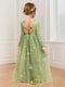 A-Line/Princess Scoop Neck Long Sleeves Tulle Flower Girl Dresses with Floral Embroidery