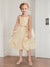 Ball-Gown/Princess Sparkle Scoop Knee-Length Flower Girl Dresses with Ruffles