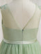 A-Line/Princess Tulle Sleeveless Floor-Length Flower Girl Dresses with Applique & Sash