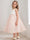 A-Line/Princess Scoop Tea-Length Tulle Sleeveless Flower Girl Dresses with Bow & Sash