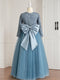 Ball-Gown Scoop Floor-Length Long Sleeves Flower Girl Dresses With Bow