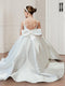 A-Line/Princess Crew Neck Sleeveless Satin Flower Girl Dresses with Bow