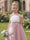 A-Line/Princess V-Neck Sleeveless Tea-Length Flower Girl Dresses With 3D Floral