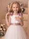 A-Line/Princess Sleeveless Scoop Ankle-Length Flower Girl Dresses With Bowknot & 3D Floral