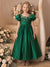 A-Line/Princess Scoop Short Sleeves Floor-Length Flower Girl Dresses With Lace & Bowknot