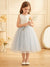 A-Line/Princess Boat Neck Sleeveless Knee-Length Flower Girl Dresses With Bowknot & Applique