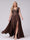 A-Line V-Neck Sleeveless Chiffon Long  Plus Size Bridesmaid Dresses With Applique Split Side