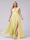 A-Line V-Neck Sleeveless Chiffon Long  Plus Size Bridesmaid Dresses With Applique Split Side