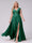 A-Line V-Neck Sleeveless Chiffon Long  Plus Size Bridesmaid Dresses With Applique Split Side