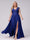 A-Line V-Neck Sleeveless Chiffon Long  Plus Size Bridesmaid Dresses With Applique Split Side