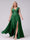 A-Line V-Neck Sleeveless Chiffon Long  Plus Size Bridesmaid Dresses With Applique Split Side