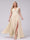 A-Line V-Neck Sleeveless Chiffon Long  Plus Size Bridesmaid Dresses With Applique Split Side