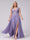 A-Line V-Neck Sleeveless Chiffon Long  Plus Size Bridesmaid Dresses With Applique Split Side