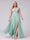 A-Line V-Neck Sleeveless Chiffon Long  Plus Size Bridesmaid Dresses With Applique Split Side