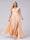 A-Line V-Neck Sleeveless Chiffon Long  Plus Size Bridesmaid Dresses With Applique Split Side