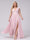 A-Line V-Neck Sleeveless Chiffon Long  Plus Size Bridesmaid Dresses With Applique Split Side