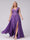 A-Line V-Neck Sleeveless Chiffon Long  Plus Size Bridesmaid Dresses With Applique Split Side