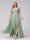 A-Line V-Neck Sleeveless Chiffon Long  Plus Size Bridesmaid Dresses With Applique Split Side