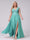 A-Line V-Neck Sleeveless Chiffon Long  Plus Size Bridesmaid Dresses With Applique Split Side