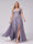 A-Line V-Neck Sleeveless Chiffon Long  Plus Size Bridesmaid Dresses With Applique Split Side