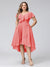 A-Line V-Neck Short Sleeves Asymmetrical Chiffon Plus Size Bridesmaid Dresses With Pockets