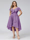 A-Line V-Neck Short Sleeves Asymmetrical Chiffon Plus Size Bridesmaid Dresses With Pockets