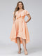 A-Line V-Neck Short Sleeves Asymmetrical Chiffon Plus Size Bridesmaid Dresses With Pockets