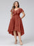 A-Line V-Neck Short Sleeves Asymmetrical Chiffon Plus Size Bridesmaid Dresses With Pockets