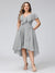 A-Line V-Neck Short Sleeves Asymmetrical Chiffon Plus Size Bridesmaid Dresses With Pockets