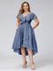 A-Line V-Neck Short Sleeves Asymmetrical Chiffon Plus Size Bridesmaid Dresses With Pockets