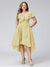A-Line V-Neck Short Sleeves Asymmetrical Chiffon Plus Size Bridesmaid Dresses With Pockets