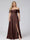 A-Line Off-the-Shoulder Sleeveless Ruched Long Chiffon Plus Size Bridesmaid Dresses with Split Side