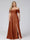 A-Line Off-the-Shoulder Sleeveless Ruched Long Chiffon Plus Size Bridesmaid Dresses with Split Side