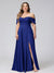 A-Line Off-the-Shoulder Sleeveless Ruched Long Chiffon Plus Size Bridesmaid Dresses with Split Side