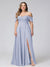 A-Line Off-the-Shoulder Sleeveless Ruched Long Chiffon Plus Size Bridesmaid Dresses with Split Side