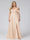 A-Line Off-the-Shoulder Sleeveless Ruched Long Chiffon Plus Size Bridesmaid Dresses with Split Side