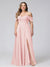 A-Line Off-the-Shoulder Sleeveless Ruched Long Chiffon Plus Size Bridesmaid Dresses with Split Side
