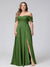 A-Line Off-the-Shoulder Sleeveless Ruched Long Chiffon Plus Size Bridesmaid Dresses with Split Side