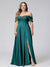 A-Line Off-the-Shoulder Sleeveless Ruched Long Chiffon Plus Size Bridesmaid Dresses with Split Side