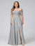 A-Line Off-the-Shoulder Sleeveless Ruched Long Chiffon Plus Size Bridesmaid Dresses with Split Side