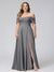 A-Line Off-the-Shoulder Sleeveless Ruched Long Chiffon Plus Size Bridesmaid Dresses with Split Side