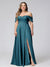 A-Line Off-the-Shoulder Sleeveless Ruched Long Chiffon Plus Size Bridesmaid Dresses with Split Side